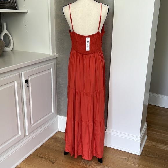NWT Maxi Dress Womens Beach Crochet Lace Sz L dark orange Lightweight, very soft - Picture 3 of 8